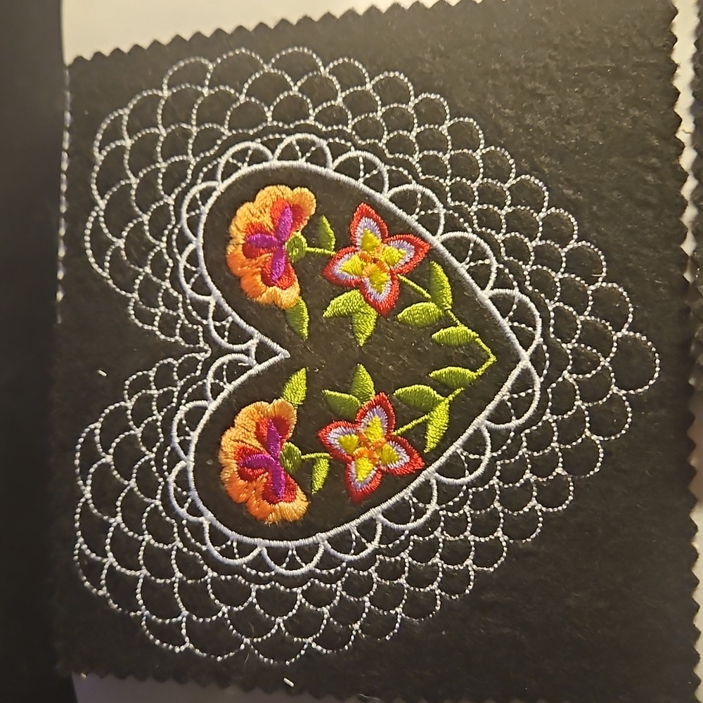 Handmade machine embroidery patch